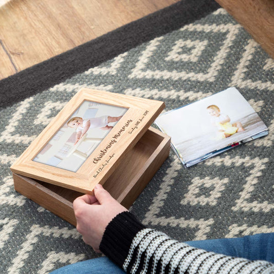 Personalised Christening Gift Photo Keepsake Box