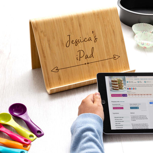Personalised Bamboo Tablet Stand