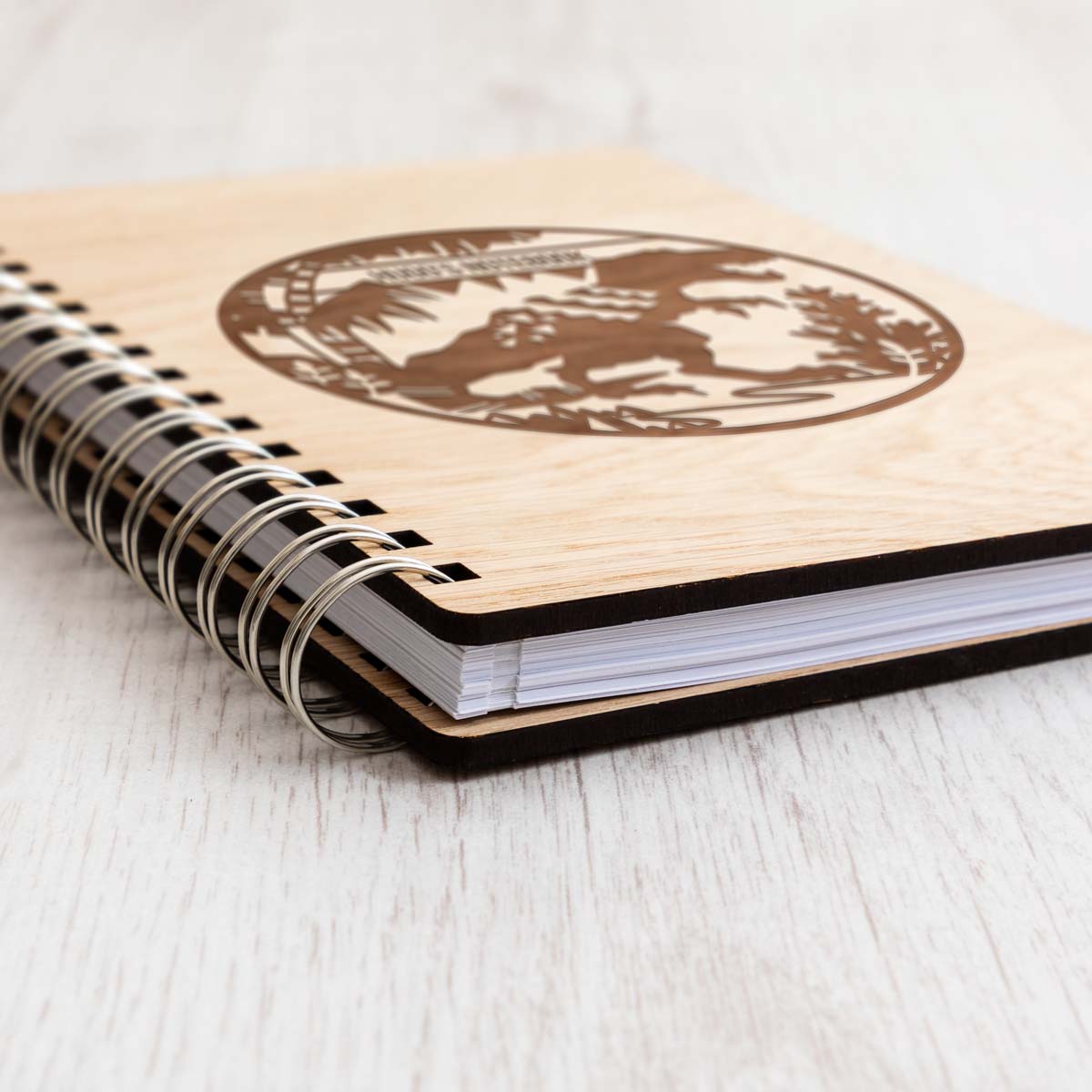 Personalised Dinosaur Wooden Notebook