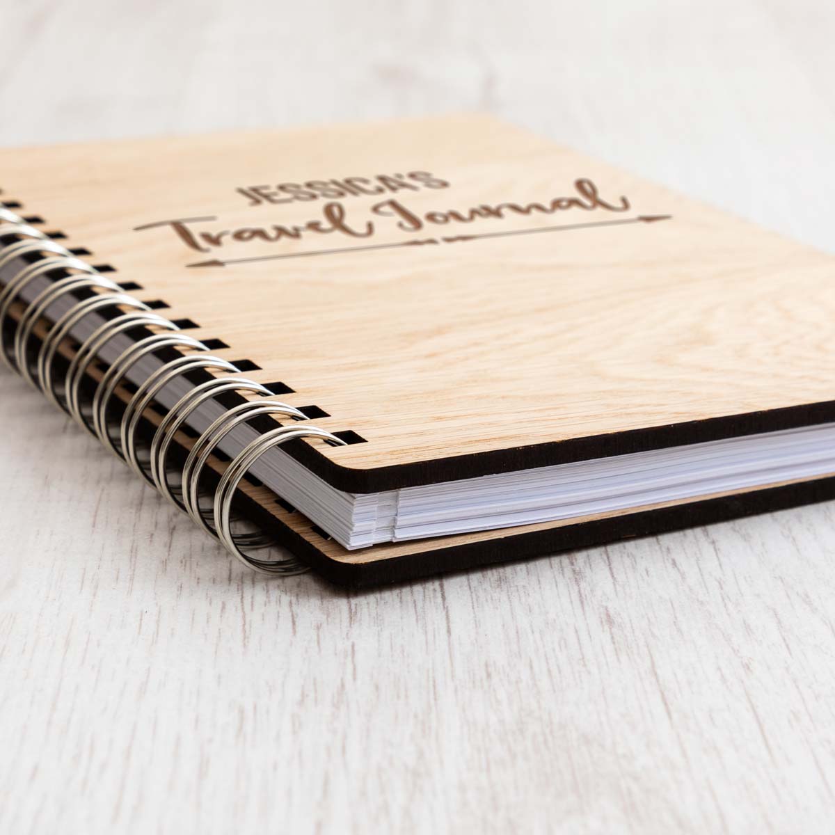 Personalised Wooden Travel Journal Notebook