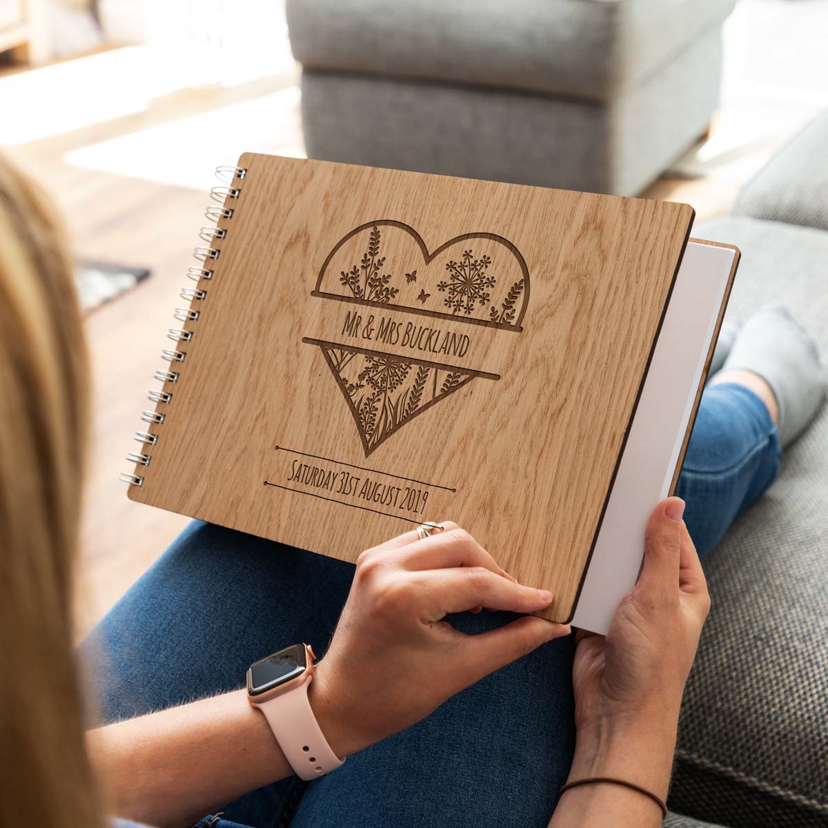 Personalised Wooden Wedding Guest Book