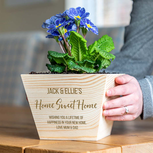 Personalised Home Sweet Home Wooden Planter