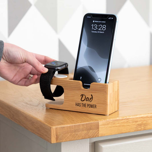 Personalised iPhone and Apple Watch Charging Station