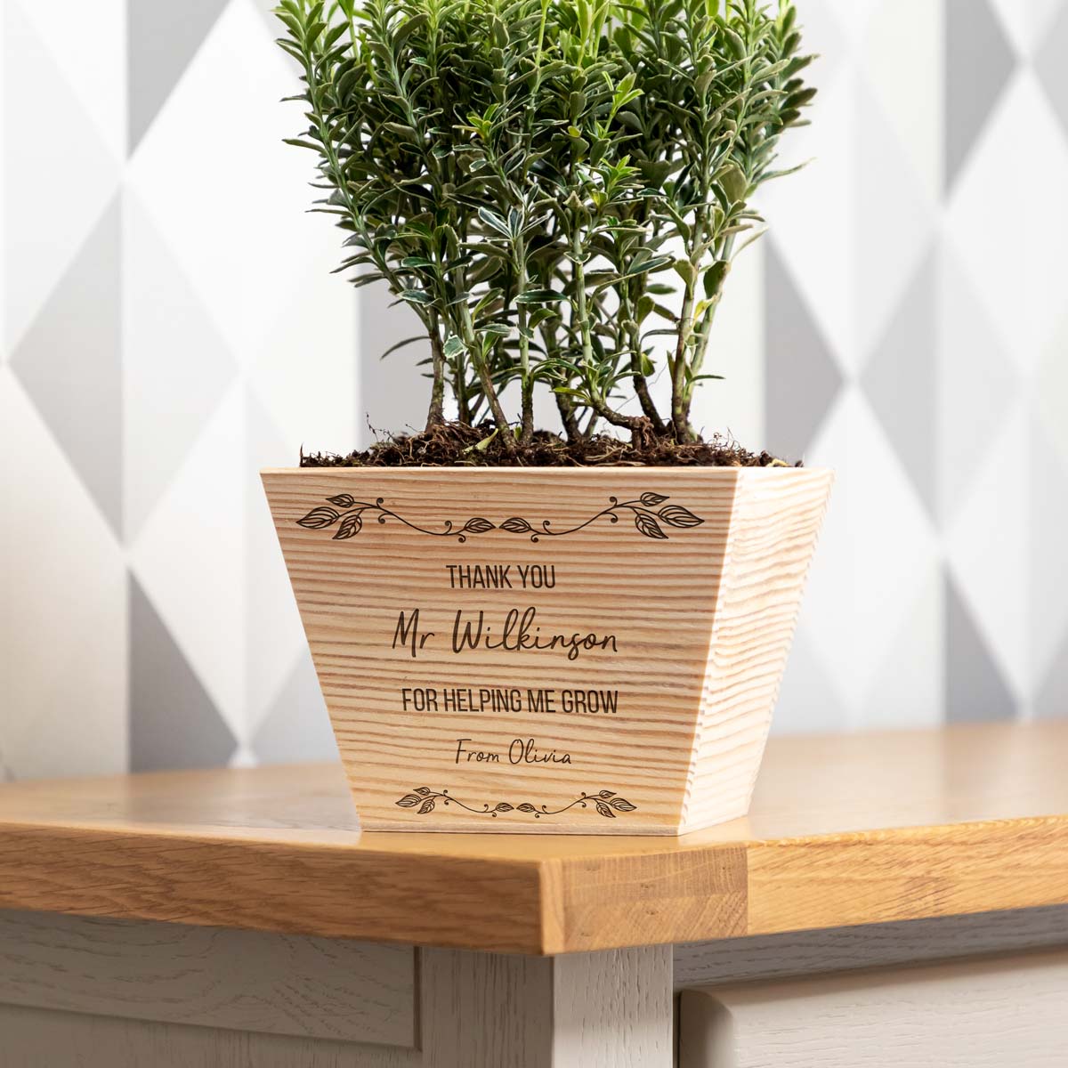 Personalised Thank You For Helping Me Grow Planter