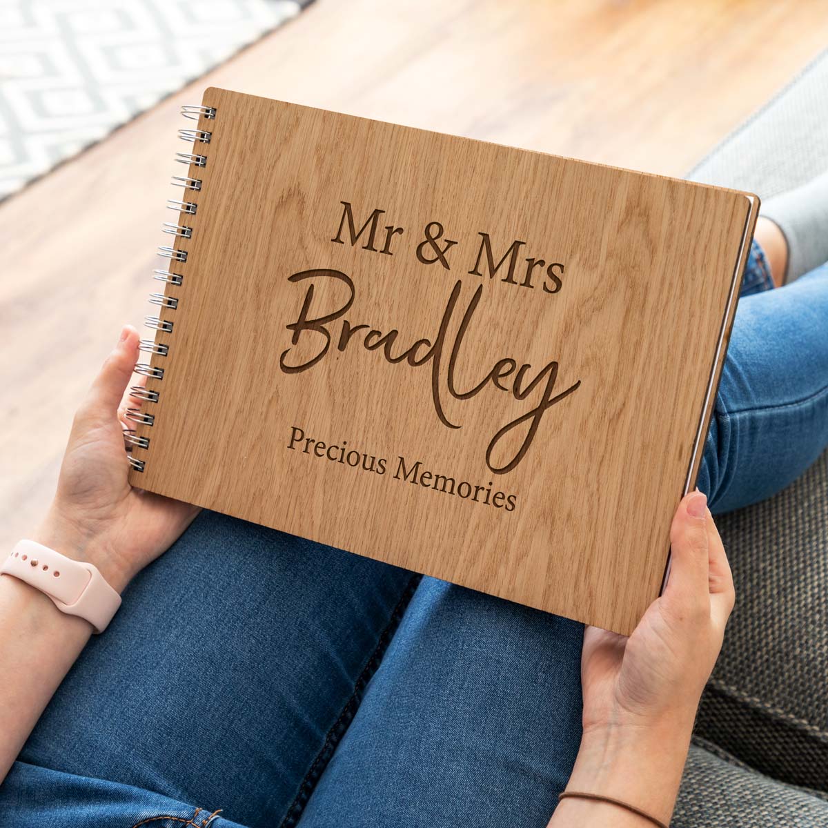 Personalised Wedding Photo Album Wood