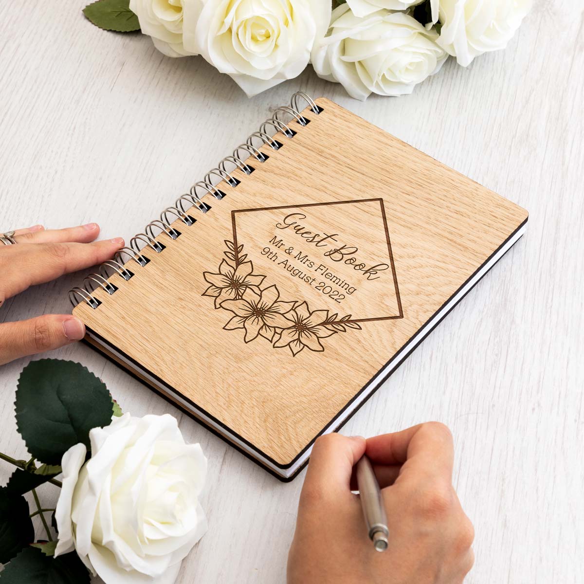 Personalised Wedding Day Wooden Guest Book