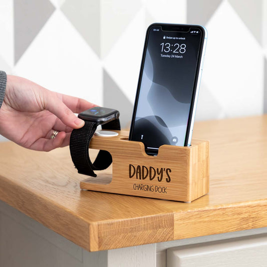 Personalised Charging Station For iPhone and Apple Watch