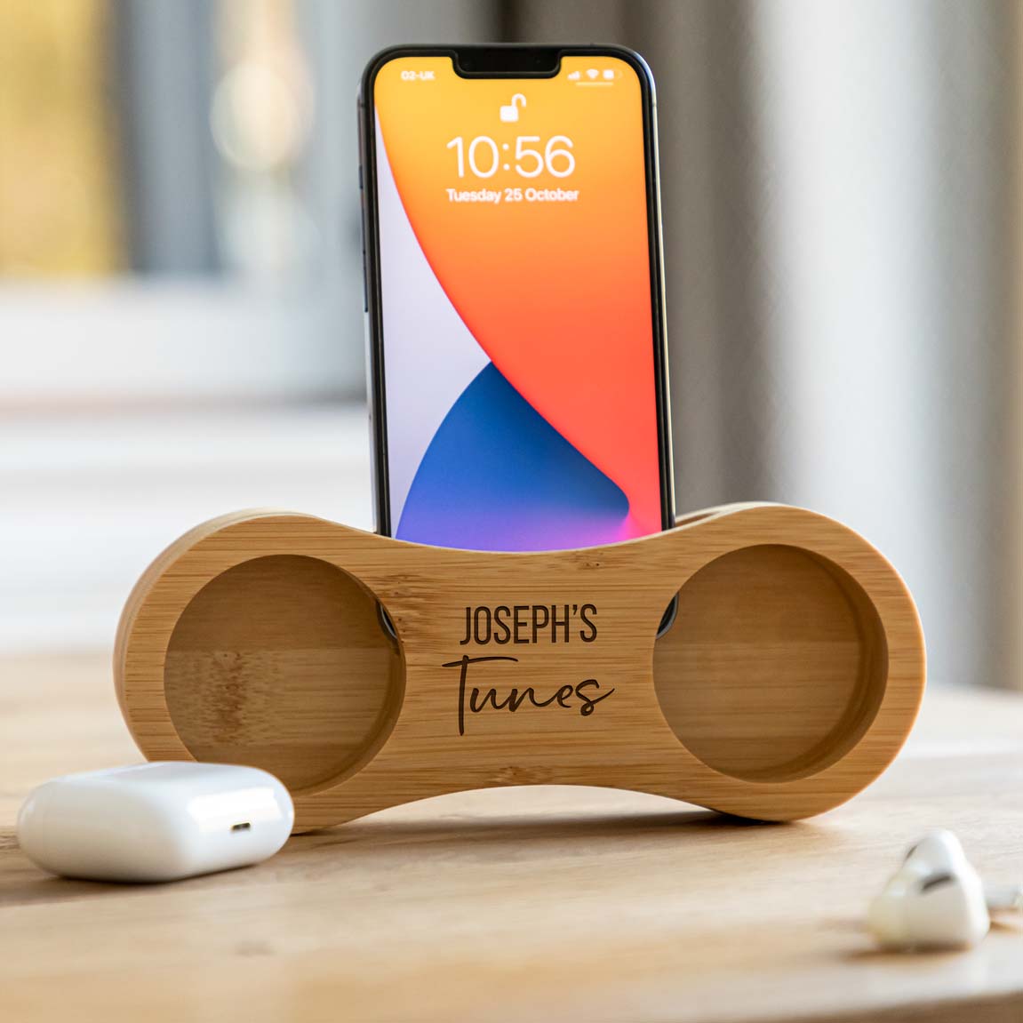 Personalised Phone Amplifier Bamboo Speaker Tunes