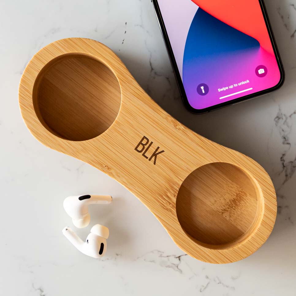 Personalised Monogram Phone Amplifier Bamboo Speaker