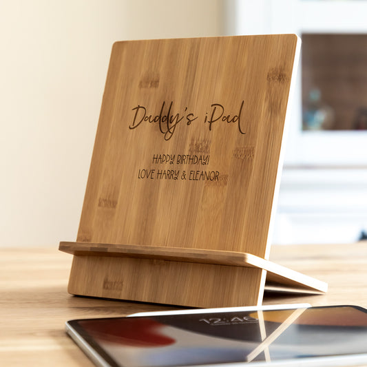 Personalised Tablet Stand Bamboo