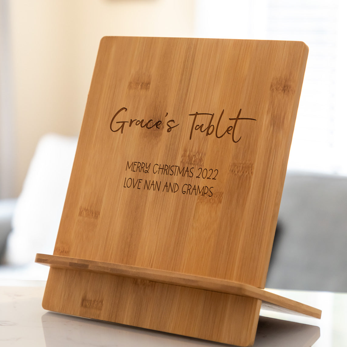 Personalised Tablet Stand Bamboo