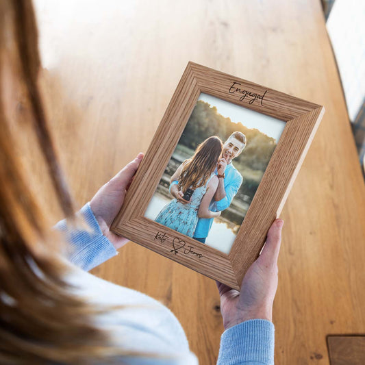 Personalised Engaged Photo Frame With Heart