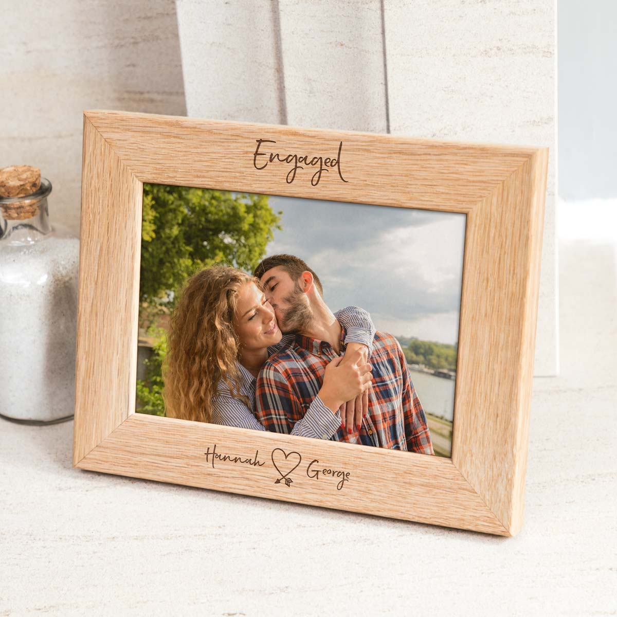 Personalised Engaged Photo Frame With Heart