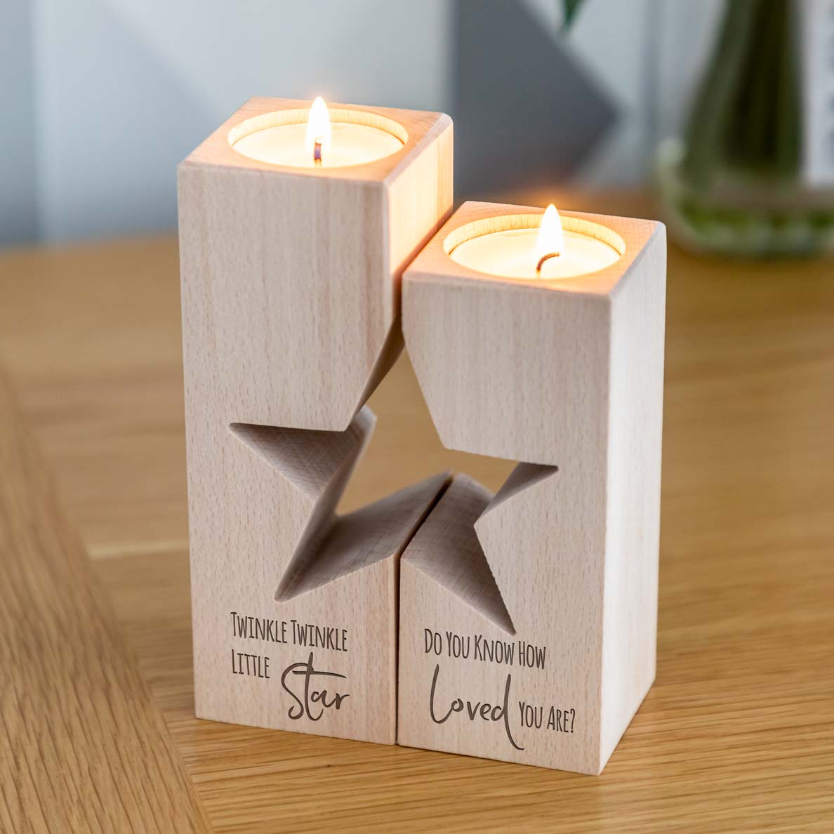 Twinkle Little Star Candle Holder Set New Baby Gift