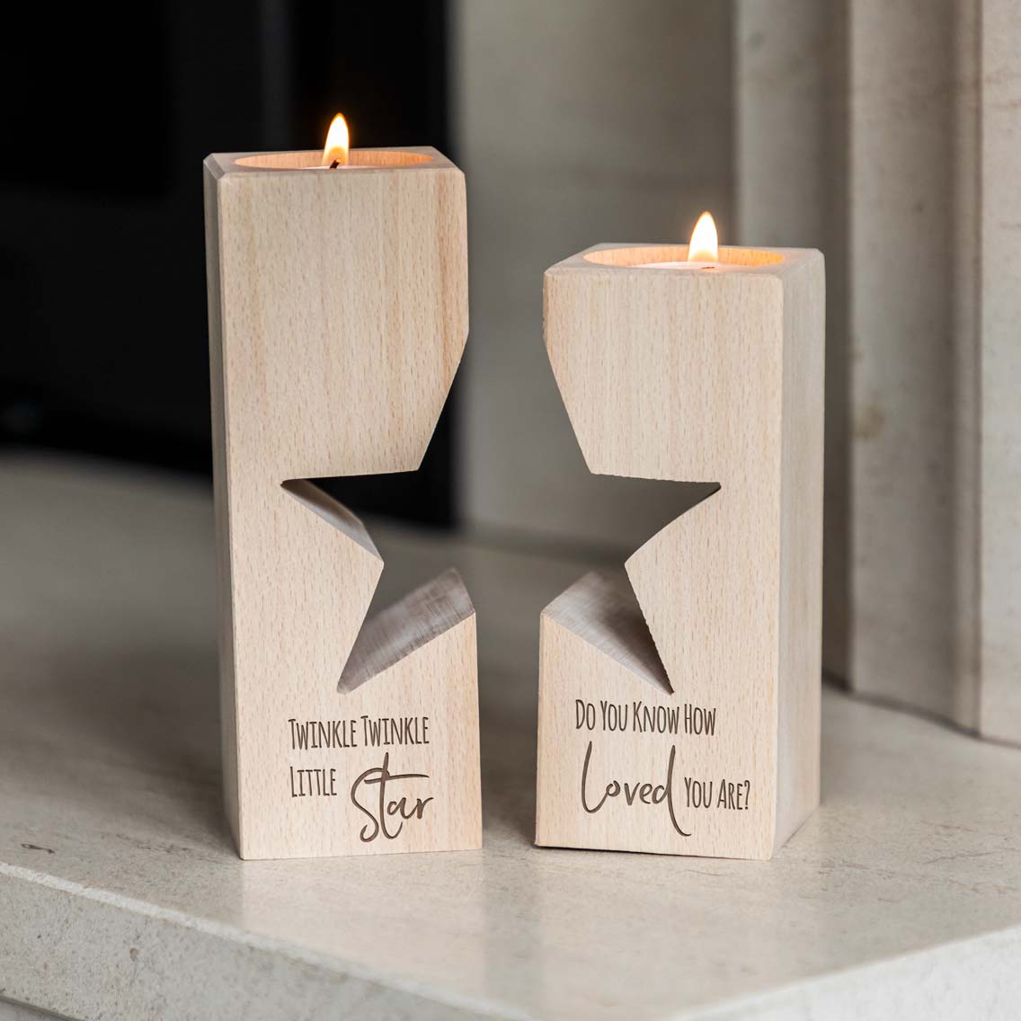 Twinkle Little Star Candle Holder Set New Baby Gift