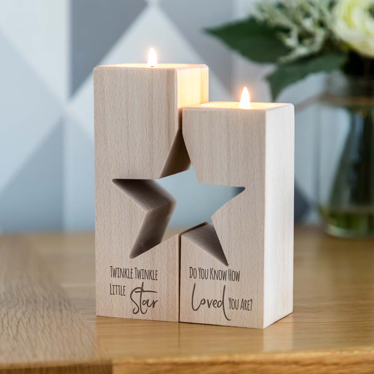 Twinkle Little Star Candle Holder Set New Baby Gift