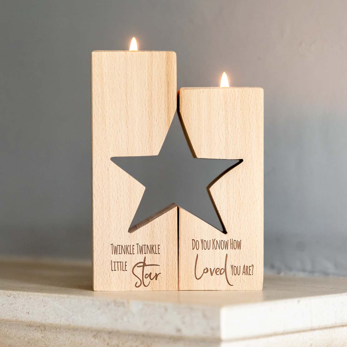 Twinkle Little Star Candle Holder Set New Baby Gift