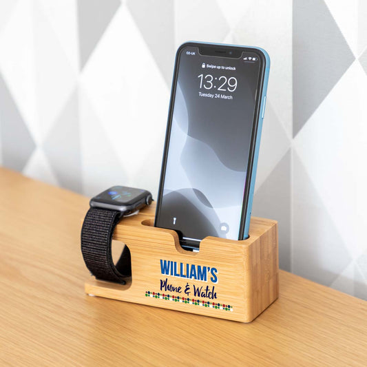 Personalised Charging Stand For iPhone and Apple Watch