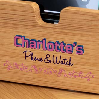 Personalised iPhone and Apple Watch Charging Stand