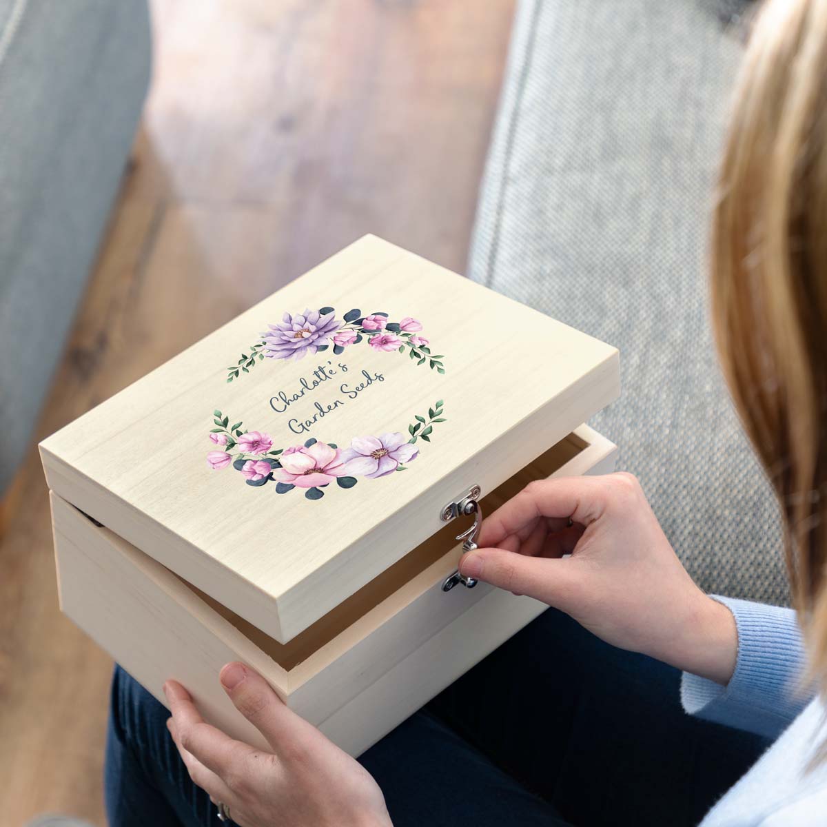 Personalised Seed Box Made From Wood