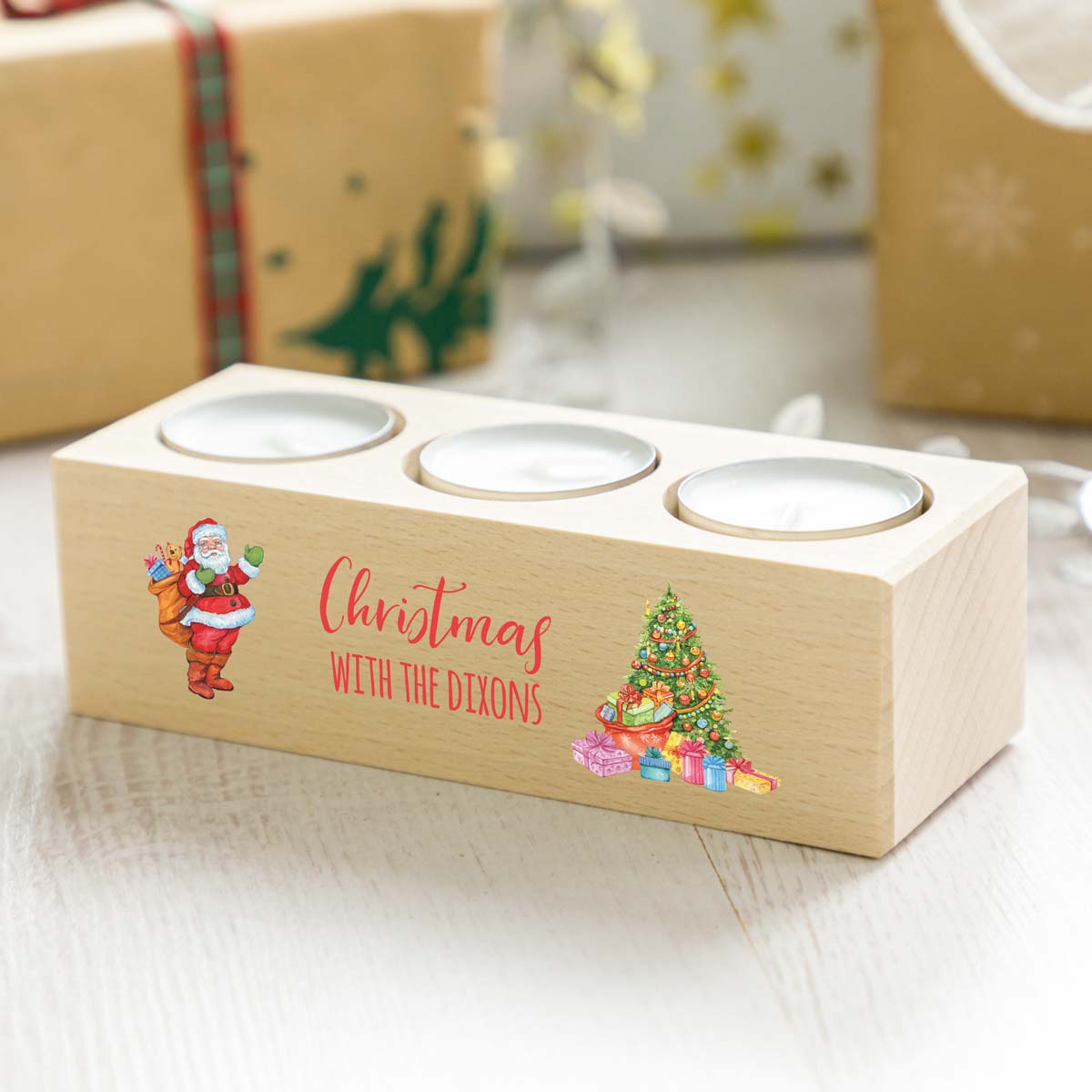 Personalised Christmas With Candle Holder Gift