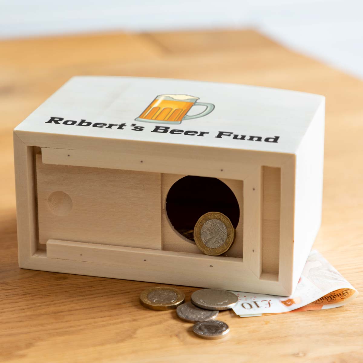 Personalised Beer Fund Money Box