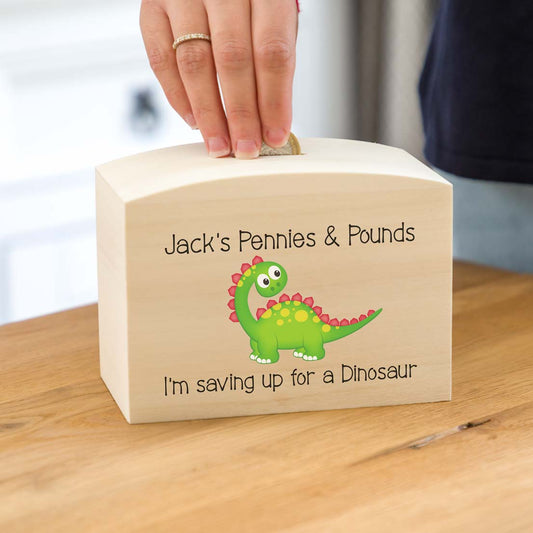 Personalised Dinosaur Money Box