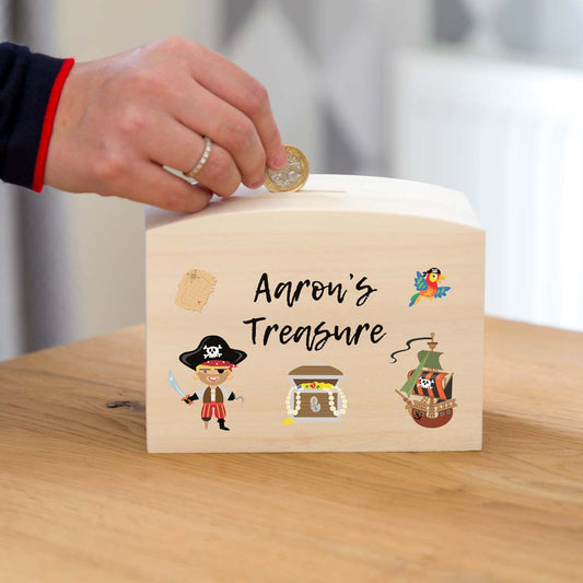 Personalised Pirate Treasure Money Box