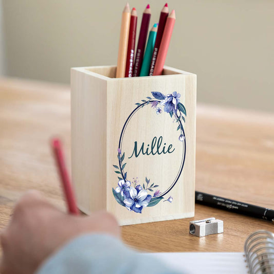 Personalised Floral Pen Pot Gift