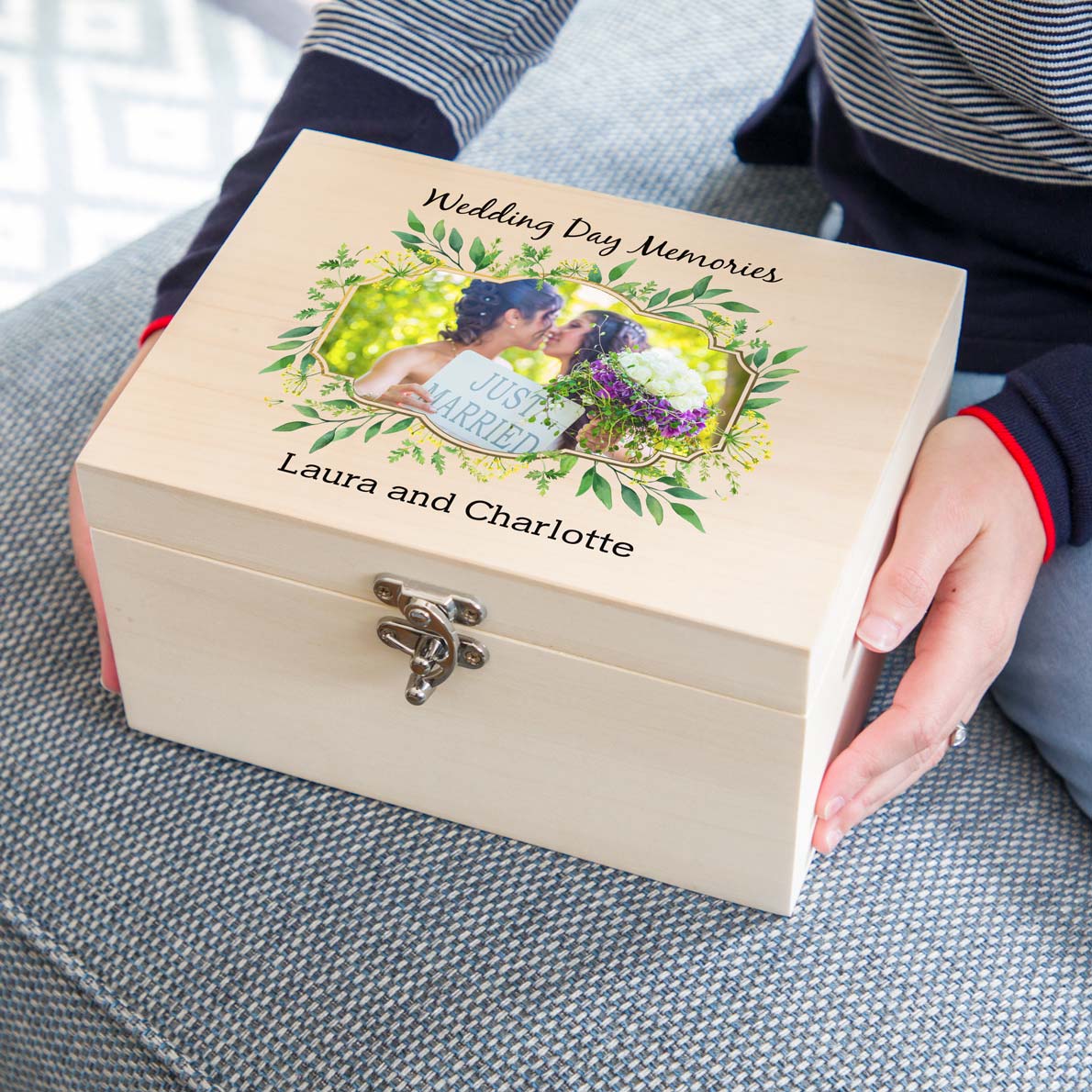 Personalised Wedding Keepsake Box With Photo