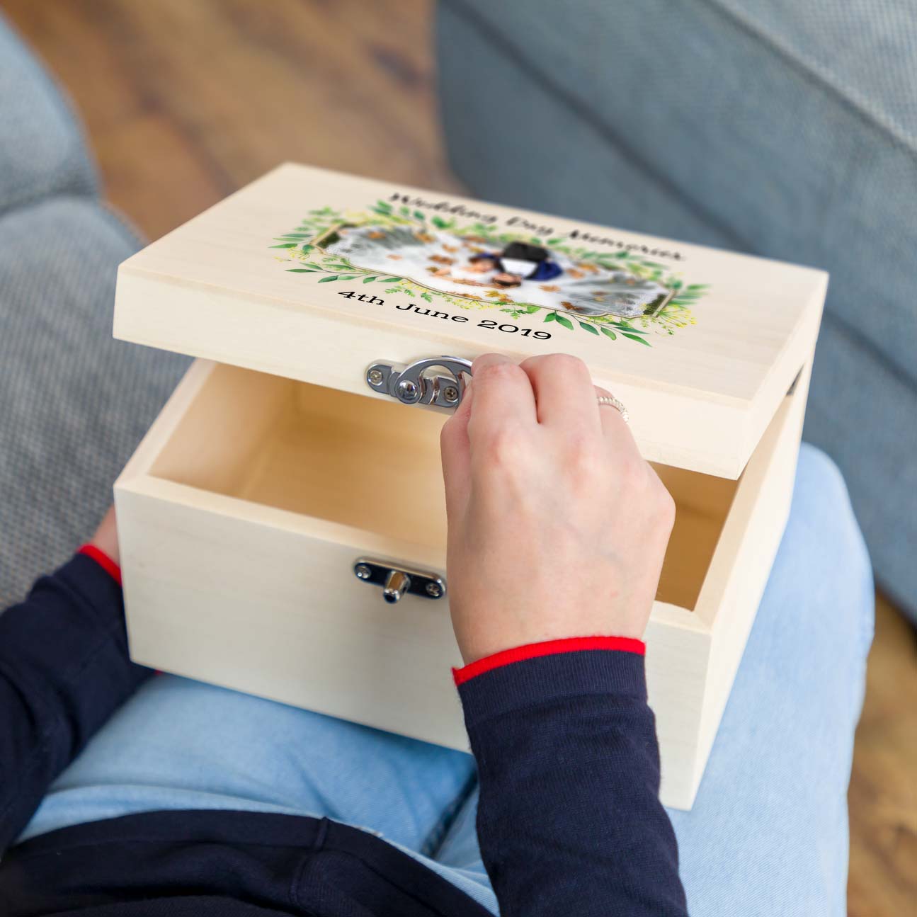 Personalised Wedding Keepsake Box With Photo