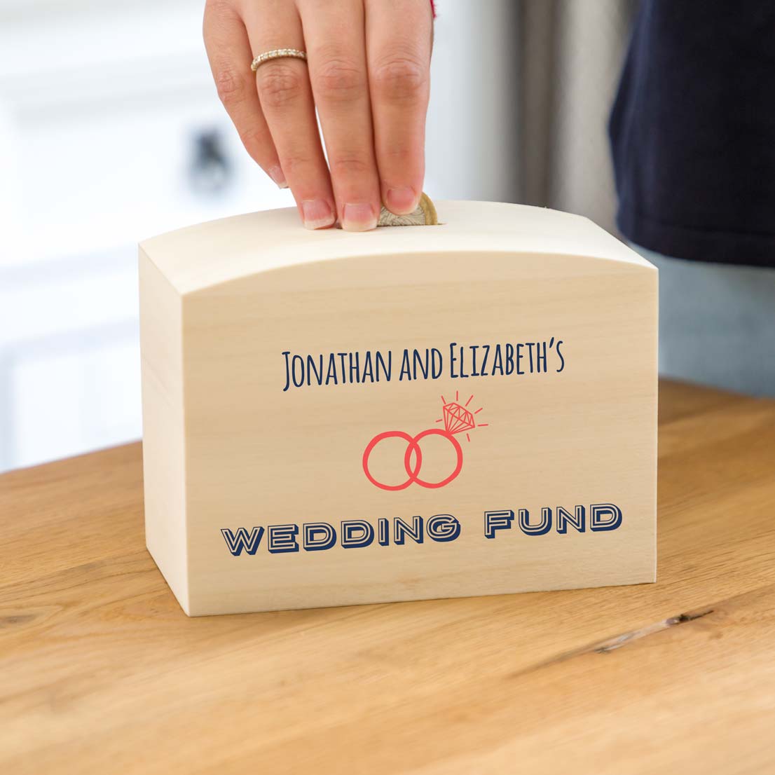 Personalised Wedding Fund Money Box Engagement Gift