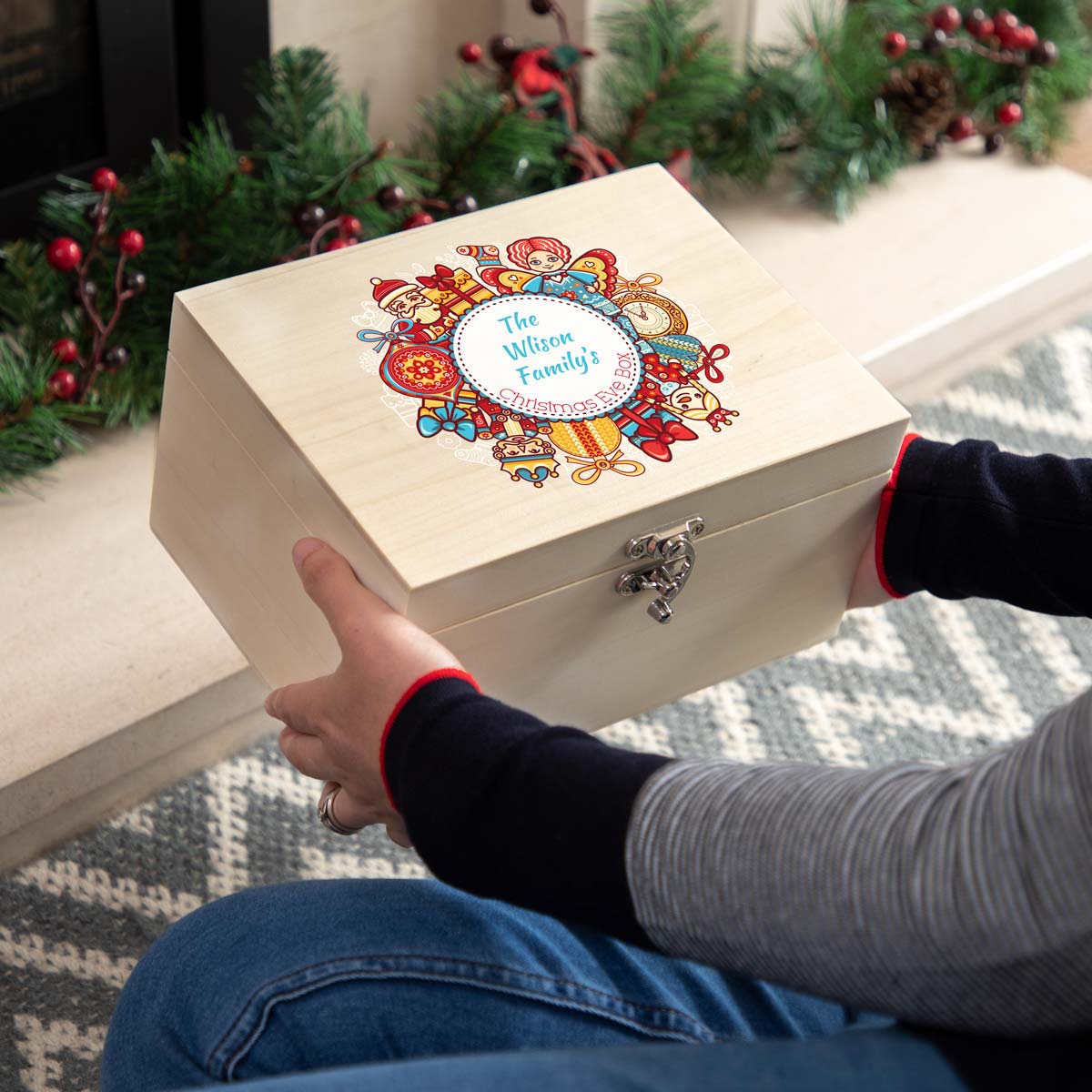 Personalised Wreath Christmas Eve Box