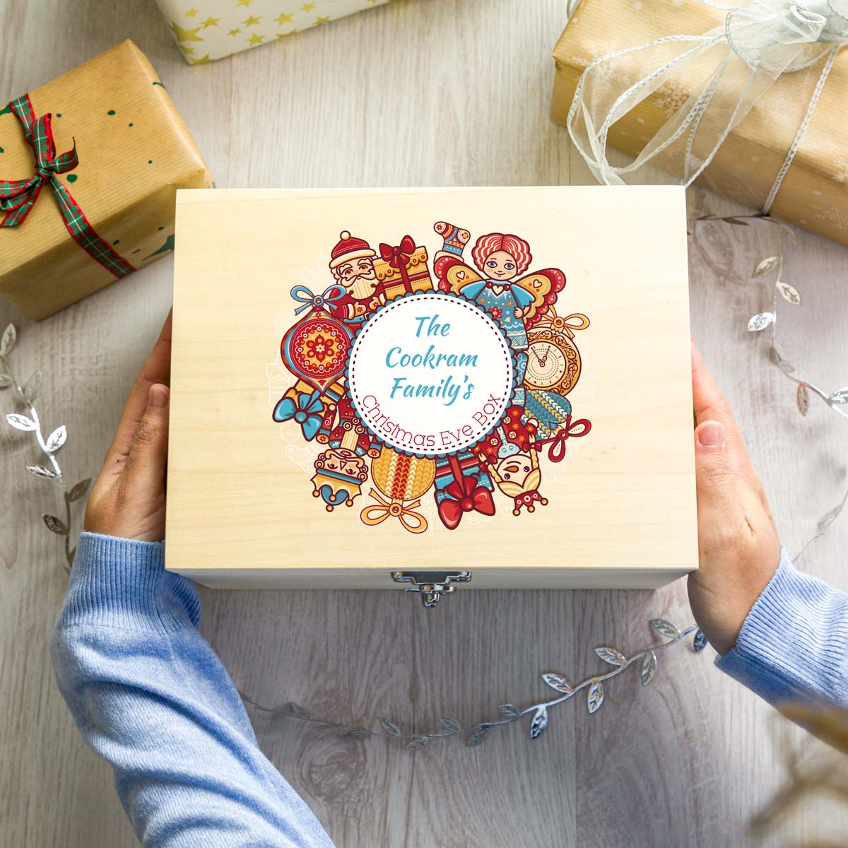 Personalised Wreath Christmas Eve Box