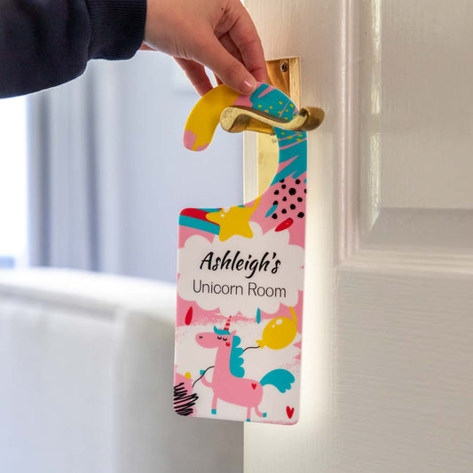 Personalised Unicorn Door Hanger