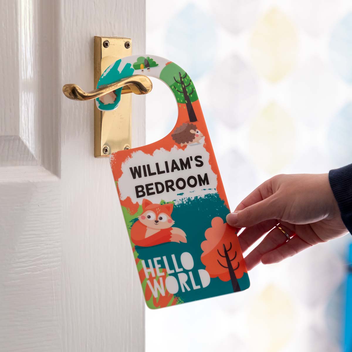 Personalised Woodland Animals Door Hanger Sign