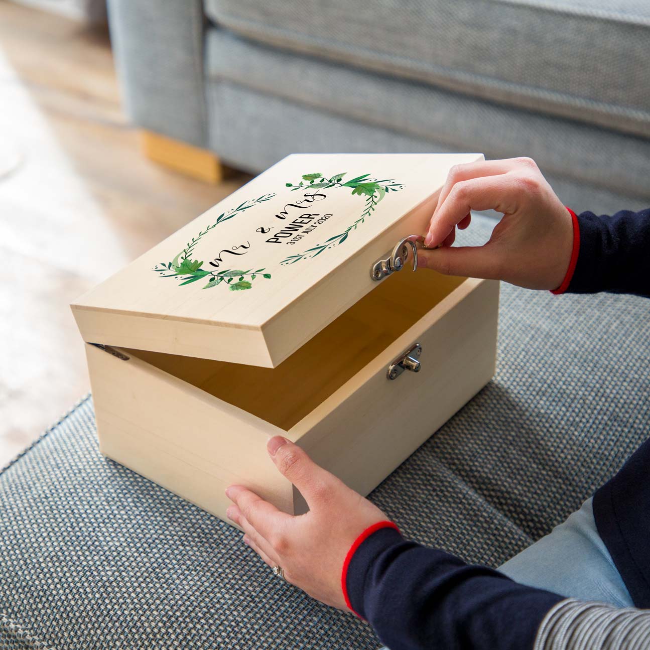 Personalised Botanical Wedding Keepsake Box