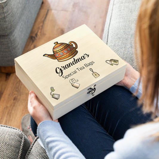 Personalised Wooden Tea Box Gift