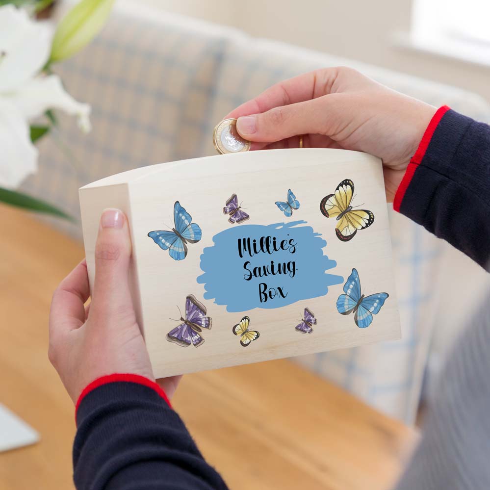 Personalised Butterfly Money Box