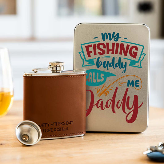 Personalised Hip Flask My Fishing Buddy