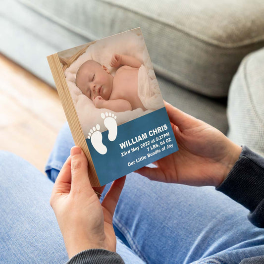 Personalised New Baby Photo Block