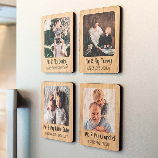 Personalised Photo Magnets Wood