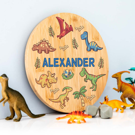 Personalised Dinosaur Round Sign