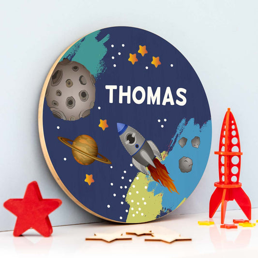 Personalised Outer Space Round Sign