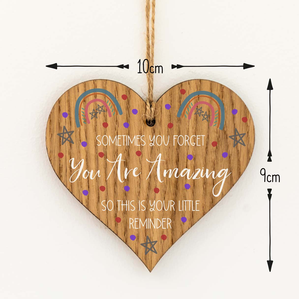 You Are Amazing Wood Heart Token Gift