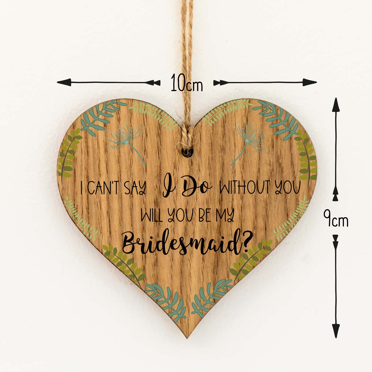 Will You Be My Bridesmaid Wood Heart Token Gift