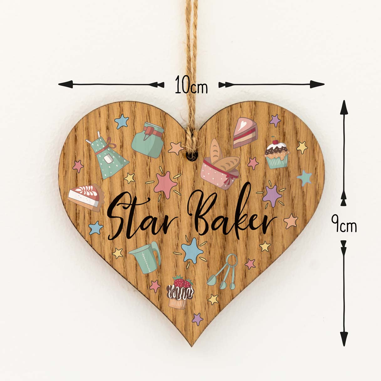 Star Baker Wood Heart Sign