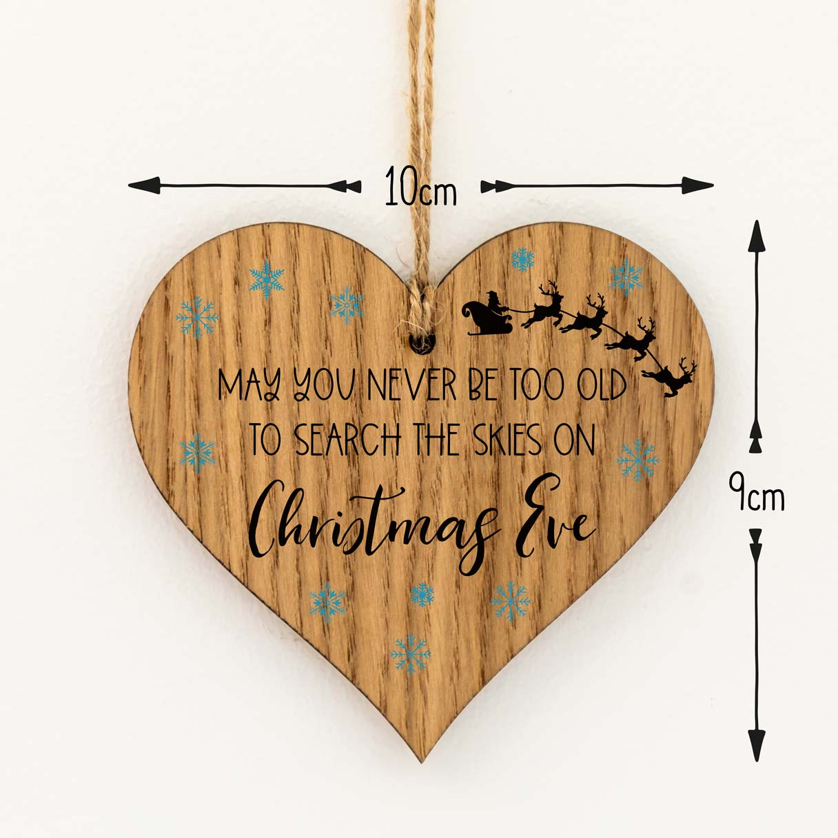 Search The Skies On Christmas Eve Heart Bauble