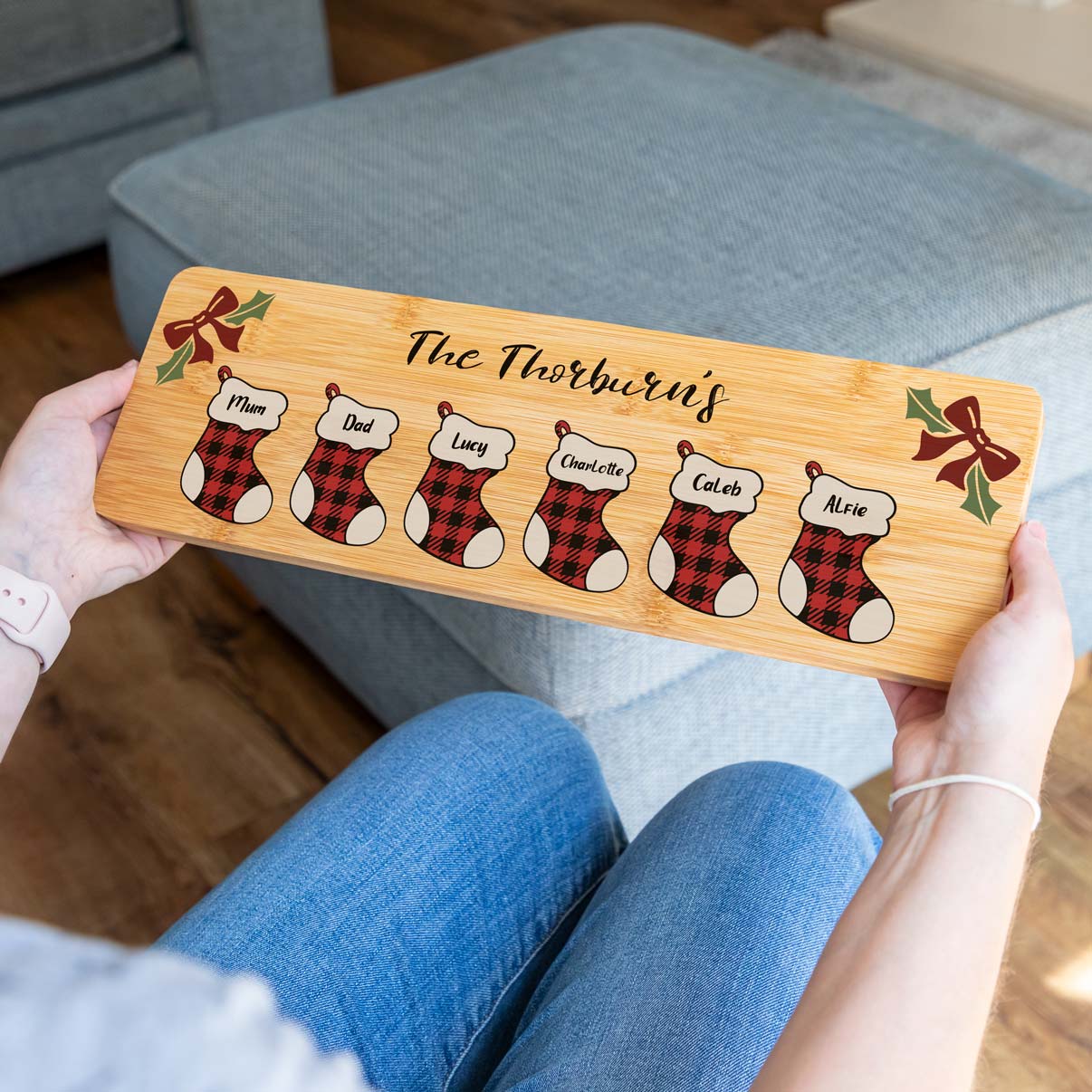 Personalised Christmas Stockings Family Sign