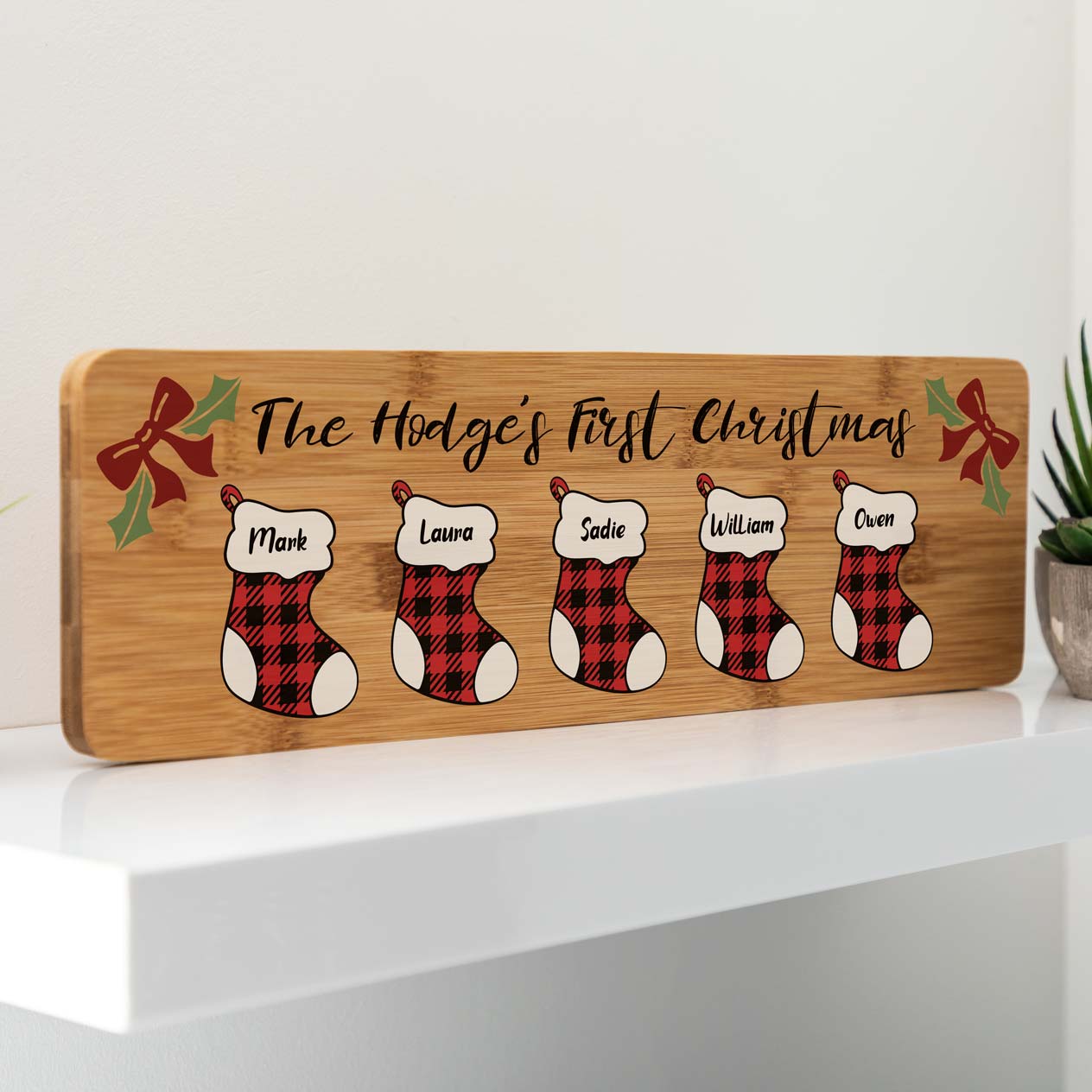 Personalised Christmas Stockings Family Sign